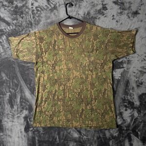 Trebark Camo Pocket T-Shirt Mens XL Green Brown Excellent Vintage Hunting Tee